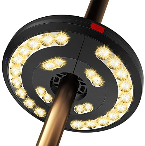 Luces para Sombrillas, Eletorot Luz Sombrilla Exterior 3 Modos de Iluminación USB Recargable Lámpara Paraguas Para Piscina, Patio, Terraza, Jardín y Playa