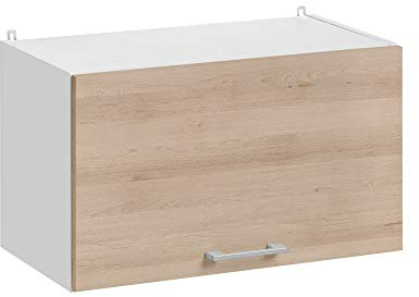 Cuisineandcie - Meuble Haut Eco Chêne Naturel, Porte Relevable L 60cm + étagère - Armoire de Cuisine