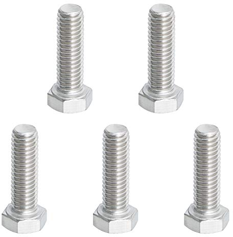 Aopin Sechskantschrauben, 3/8-Zoll-16 x 1-1/4-Zoll-Sechskantschrauben, 304 Edelstahl, A2-70 Befestigungselemente, vollmaschinell gewindet, SUS304, 5 Stück