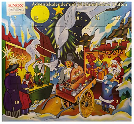 Knox Räucherkerzen Adventskalender mit 24 himmlischen Düften - Weihnachtsmarkt - Made in Germany
