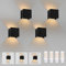 Klighten 4 Stücke Wandleuchte mit Austauschbarer G9 LED Lampe Warmweiß 3000K, Aluminium LED Wandlampe Innen/Aussen Einstellbar Abstrahlwinkel aussenbeleuchtung für Wohnzimmer Garten, Schwarz