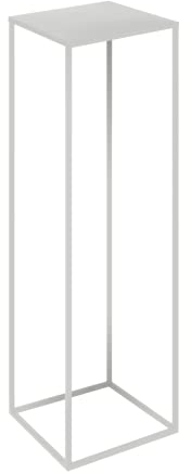 Blumenständer Ständer Aus Metall Modernes Loft Industriell Plant Stand für Blumentopf (24 x 24 x 100H cm, Weiß)