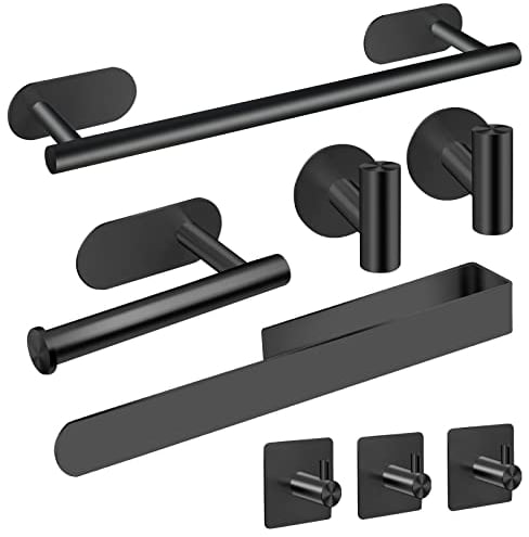 AIKER Handtuchhalter,8PCS Handtuchhalter Ohne Bohren Set,verdickter Hochwertiger Edelstahl 304 Badezimmer-kit Haken Selbstklebend,ideal Für Badzimmer Toilette Küche Büro