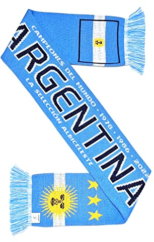 Euroscarves Argentinien-Fußball-Strickschal, Champions 2022, fits all