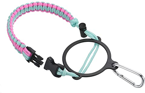 PATIKIL Water Bottle Holder, Paracord Handle Carrying Lanyard Strap Carrier with Ring for 12oz to 64oz Wide Mouth Bottles, Pink, Blue