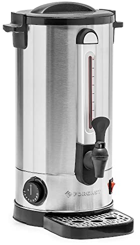 Forgast Chaudière à eau | Acier inoxydable | Capacité 7 litres | Distributeur d'eau | Chauffe-eau | Bouilloire | Doubles parois | Bac collecteur | Protection contre la surchauffe | Facile à nettoyer