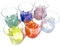 Set di bicchieri in vetro di Murano, sei bicchieri fatti a mano, opere in vetro soffiato, bicchiere multicolore, YourMurano