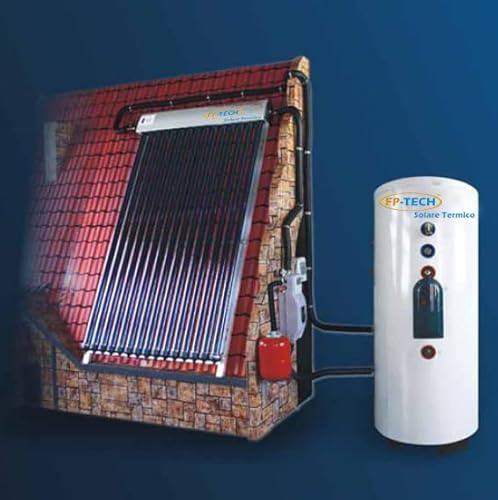 KIT PANNELLO SOLARE TERMICO 250 LT O 500 LT CIRCOLAZIONE FORZATA HEAT PIPE PRESSURIZZATO DOPPIA SERPENTINA (500 Litri)