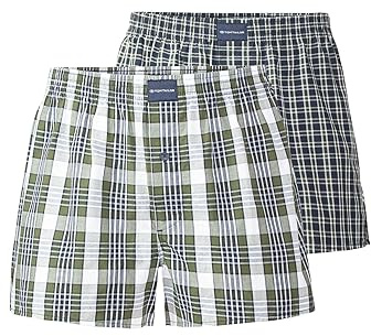 Tom Tailor Herren Boxershorts weiß/Nachtblau/dunkelgrün S