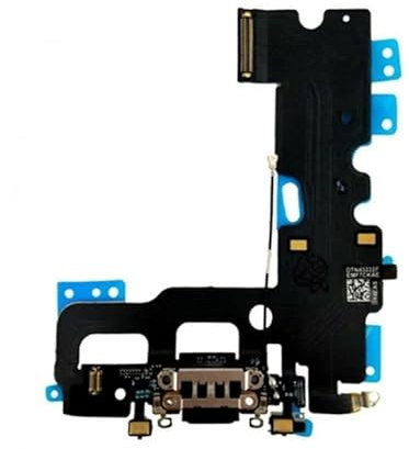 Genérico Charging Connector Compatible for Apple iPhone 7 Microphone Cable Flex Antenna Black