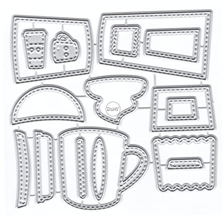 Tasty Coffee Cups Metal Cutting Dies for Card Making | Embossing Die Cuts Set for DIY Scrapbooking Paper Wedding Album Decor Stencils Supplies Machine Festivals Crafting Templates