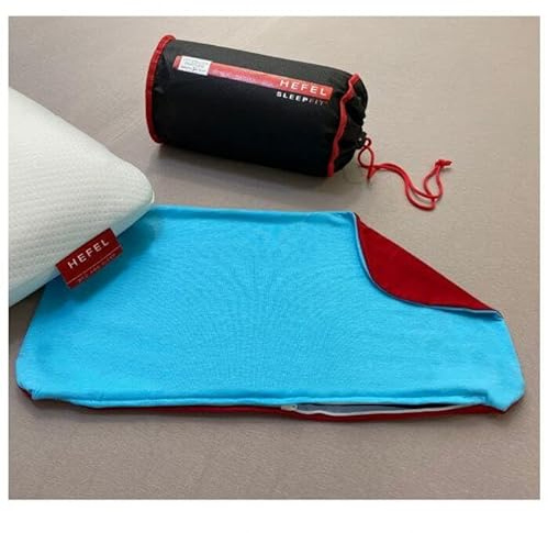 Hefel Kissenbezug für Sport Reisekissen oder Cool Reisekissen Jerseybezug 100% Baumwolle 25x45 cm Kissen-Bezug (Türkis/Rot)