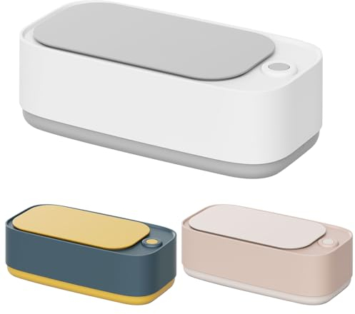 Ultraschallreiniger 45000Hz, Reiniger Ultraschallgerät Ultraschallreinigungsgerät Ultrasonic Cleaner 350ml,Brillenreinigungsgerät, Hochfrequenz Ultraschallschmuck Reiniger für Schmuck (Grau)