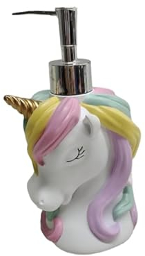 Mondeluna Einhorn-Seifenspender, niedliches Einhorn-Badezimmer-Dekor, Handseife, Shampoo, Duschgelspender, mehrfarbig, Metall, Pumpspender