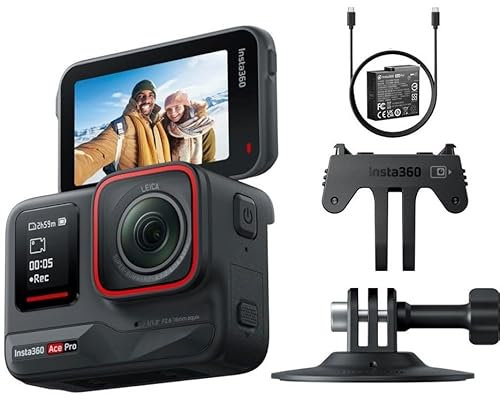 Insta360 Ace Pro - Waterproof Action Camera 1/1.3 Sensor and AI Noise Reduction for Unbeatable Image Quality, 4K120fps, 2.4 Flip Screen & Advanced AI Features