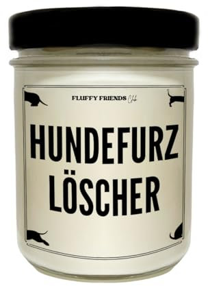 Duftkerze mit lustigem Spruch f??r Hunde Besitzer | Handgemacht in Deutschland aus Sojawachs | Geburtstagsgeschenk | Geschenk Hundehalter | Vegan | Hundefurzl??scher | Citrus Charm | 300 ml