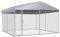 Gecheer Outdoor Hundezwinger mit Überdachung Hundekäfig Hundehaus Hundehütte mit Sonnendach Tierlaufstall Freilaufgehege Verschließbares Riegelsystem für Hunde 382x382x225 cm