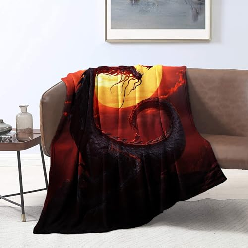 CHTLIFQ Digital Bedruckte Decke, Elemental Lava Dragons, modischer Flanell Überwurf, Sofa, Bett, Couch, Einzelbett, Ganzjahres Kinderbettwäsche, 31,5 x 47,3 Zoll, Flanell (80 x 120 cm)