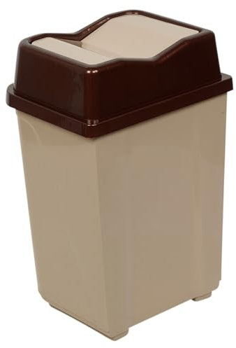URBNLIVING 10L/20L/30L/50L Plastic Waste Management Recycling Bin Trash Can Dustbin with Butterfly Lid for Office, Kitchen and Bathroom (20L Cappuccino)
