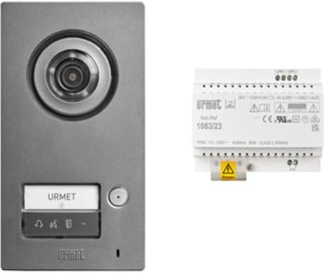 Kit monofamiliare Urmet pulsantiera monofamiliare Mikra2 + alimentatore 2Voice - 1784801