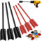 VEGCOO 6 PCS Mixing Paddle,Mixing Paddle for Drill,Resin Mixer Paddles,Paint Stirrer for Resin,Silicone Mixing,Paint（Black/Red）