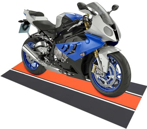 Drydiet Tappetino per moto, 198 x 79 cm, lavabile, tappetino per parcheggio, per moto, antiscivolo, assorbente per olio, strato di supporto in gomma protegge il pavimento da fuoriuscite,