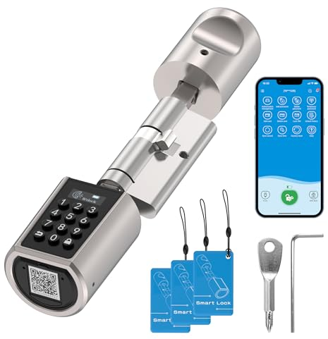 WELOCK Serrure de porte électronique intelligente Wifi Mot de passe de soutien,Carte RFID, Bluetooth APP Serrure de porte,Déverrouillage à distance pour la maison,Faible consommation d'énergie,