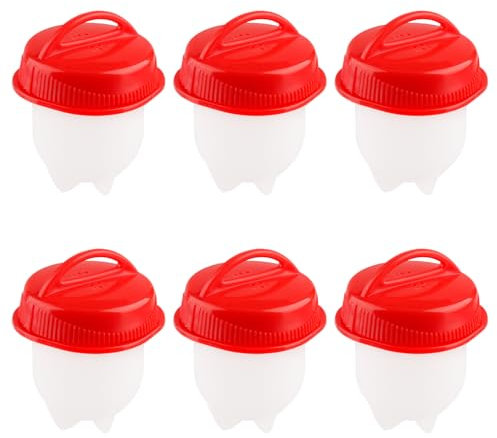 Rumyve 6pcs Non Stick Silicone Egg Boiler,No Shell Egg Poacher Cups,Egg Boiler Cooker Steamer Fast Cooking Egg for Kitchen,Breakfast