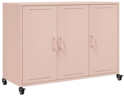 vidaXL Buffet, Armoire avec Porte, Placard avec Rangement, Organisateur de Salle de Séjour Salon Maison Intérieur, Rose 100,5x39x72 cm Acier