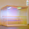 Nonemey Acryl Vitrine Ständer mit Bunten Led Licht,3/4/5/6 Schichten Schaukasten Vitrine Staubdichte Organizer Acrylbox für Sammlerstücke Figuren (Holz, 4Stufen-31.5x24.5x26.5 cm)