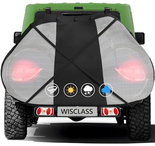 WISCLASS Fahrradabdeckung Schwerlast Wasserdichte Outdoor-Fahrradträgerhülle für den Transport von 1-2 Fahrrädern, Mit Zwei Elastischen Gurten, Sichtbares Rücklicht ,Fahrradgarage für die Lagerung auf
