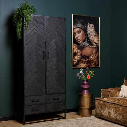 Schrank New York | 90 cm | Mangoholz & Metallmöbel | Industrielle Innenausstattung