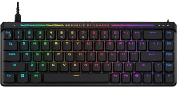 ASUS ROG Falchion Ace HFX - Clavier gaming filaire - USB - format compact 65% - interrupteurs magnétiques (switches ROG HFX) - rétroéclairage RGB Aura Sync - couvercle de protection - AZERTY, Français