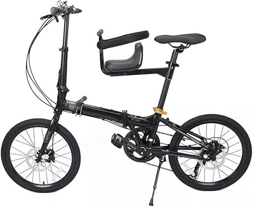 Faltrad Leichtes Aluminium-Faltrad mit Kindersitz, verstellbares Citybike, Aluminiumrahmen, Outdoor-Reiserad, 20 Zoll