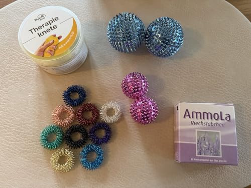 My Skills box – die beliebtesten DBT Skills im Set | Gegen Anspannung und Nervosität | Igelbälle, Therapieknete, Akurpressurringe und AmmoLa Riechampullen | bei ADHS, Borderline, Panikattacken