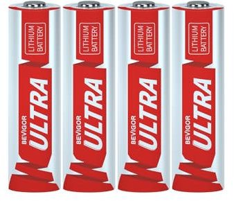 BEVIGOR AA Lithium Batterien 4 Stück, 1.5V 3500mAh High Capacity AA Batterien, Nicht Wiederaufladbare AA-Batterien, Geeignet Für eine Vielzahl von Haushaltsgeräten, Sicherheitsausrüstung