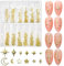 400 Stück Star Nail Charms Gold Sterne Mond Nagel Charms Metall Nieten Strasssteine Nägel Charms Stern Nail Charm Legierung Nail Studs Nageldesign Nagelschmuck Moon Stars Nail Art Charms Nägel Zubehör