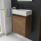 Alpenberger Gäste WC Waschbecken mit Unterschrank 45 cm | Badezimmerschrank Schmal | Badmöbel Set Waschplätze für Kleine Bäder | Waschbeckenunterschrank (Eiche, Waschbecken - Rechte Seite)