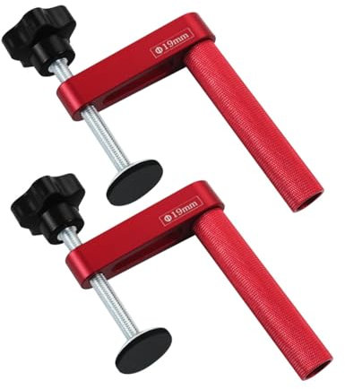 2PCS Bench Dog Clamp Aluminum Alloy Non-Marking Silicone Pads Woodworking Accessories for Routing Cutting Grinding Long-Lasting (19MM)