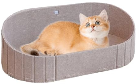 Katzenbett – Hundekorb aus Filz | Bequeme, rutschfest, Nest für drinnen und draußen, Reisen, Auto, Sofa,