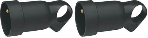 Legrand - Fiche femelle avec terre plastique - avec anneau - noir (Lot de 2)
