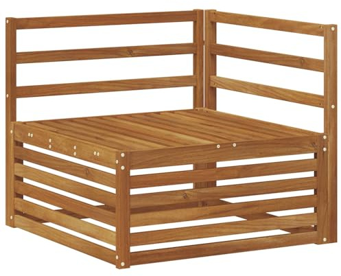 vidaXL Outdoor Ecksofa Massivholz Akazie Natur 83 x 83 x 73 cm, Balkonmöbel, modernes Gartenmöbel, elegant im Freien, wetterfest, leicht zu reinigen, Flexibles Design
