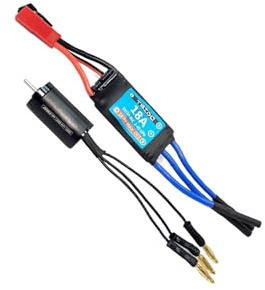 PUXZYAX Moteur et variateur de vitesse haute vitesse pour voiture/moto RC, étanches, avec une puissance brushless de 11 000 kV et une alimentation 1222 h. Moteur 2 pôles