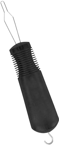 Aide à L’habillage pour Boutons et Fermeture, Outil Noir Abs-fer | Crochet Opposé, Boucle Quadrilatère, Usage D’une Main, Prise Antidérapante, pour Arthrite et Douleurs Musculaires