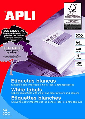 APLI 1782 Box 500 Blätter Etiketten polyvalent 70 x 35 mm, weiß