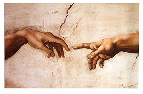 Michelangelo - Creation Hands - Mini Poster Historische Motive - Grösse 50x40 cm