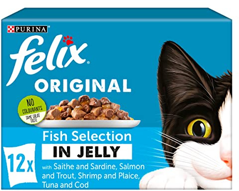 Felix Cat Pouches Fish In Jelly 100g (48 Pouches)
