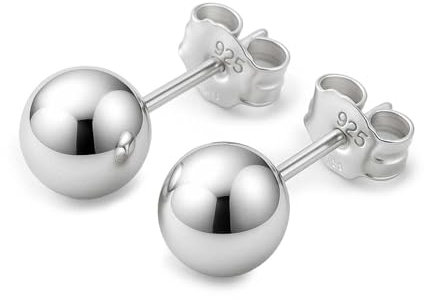 925er Silber Kugel-Ohrringe Damen – Allergikerfreundlich, Nickelfrei – 9 Größen 2mm–10mm – 14K Vergoldet – Zeitlose KEZEF Essentials für jeden Tag