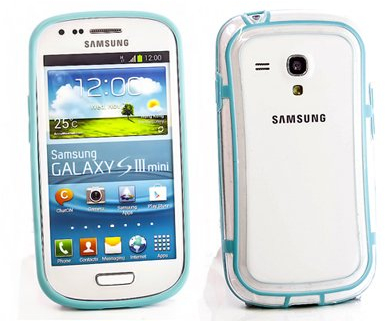 Samsung Galaxy S3 Mini Bumper, Hülle Cover Slim Case [Silikon TPU Rahmen] Stoßfeste Handyhülle für Samsung Galaxy S3 Mini (i8190) Schutzhülle [Türkis]