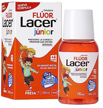 Bain de Bouche Lacer Fraise Fluor Junior (100 ml)